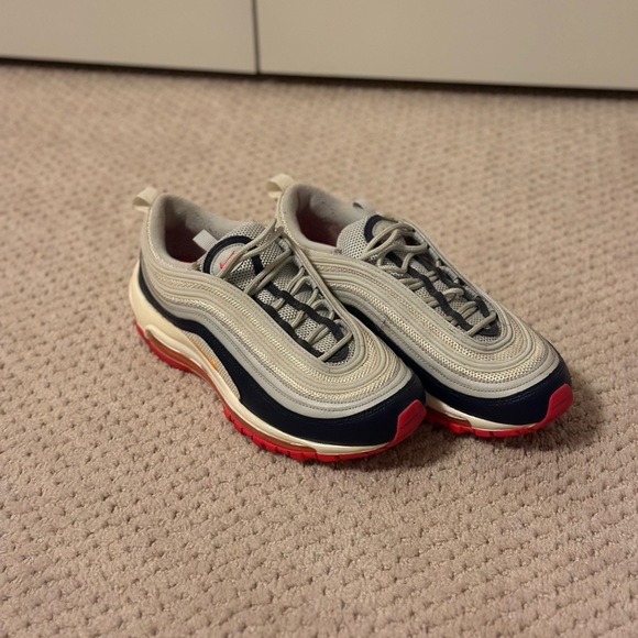 Nike Air Max 97 in midnight navy racer pink laser orange (women’s). Size 8. - Picture 2 of 7